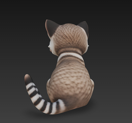 Optimized Low-Poly Kitten 3D Model UE5- Unity Real-Time Ready Low-poly 3D model_4