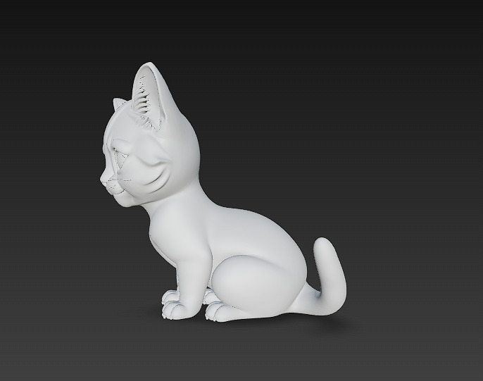 Optimized Low-Poly Kitten 3D Model UE5- Unity Real-Time Ready Low-poly 3D model_12