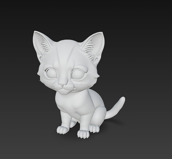 Optimized Low-Poly Kitten 3D Model UE5- Unity Real-Time Ready Low-poly 3D model_8