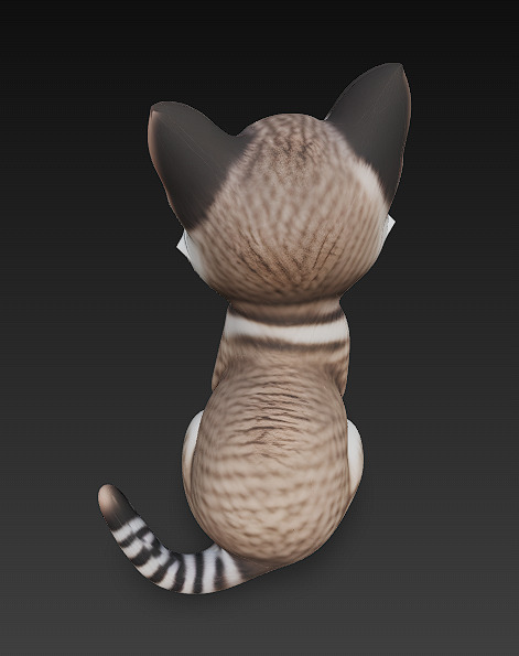 Optimized Low-Poly Kitten 3D Model UE5- Unity Real-Time Ready Low-poly 3D model_6