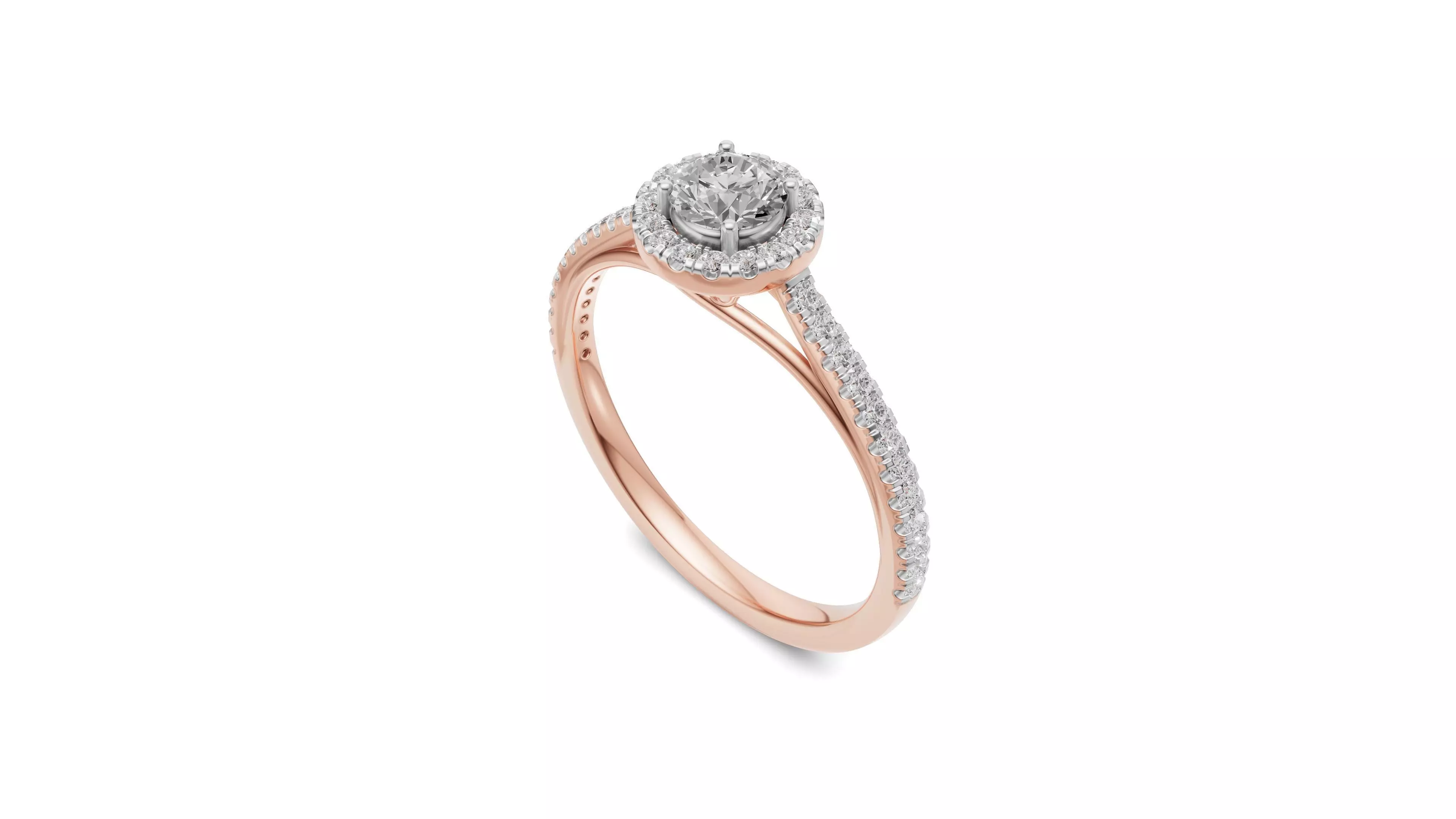 Engagement Ring for Women with Pointer Diamond 3D print model