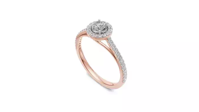 Engagement Ring for Women with Pointer Diamond 3D print model