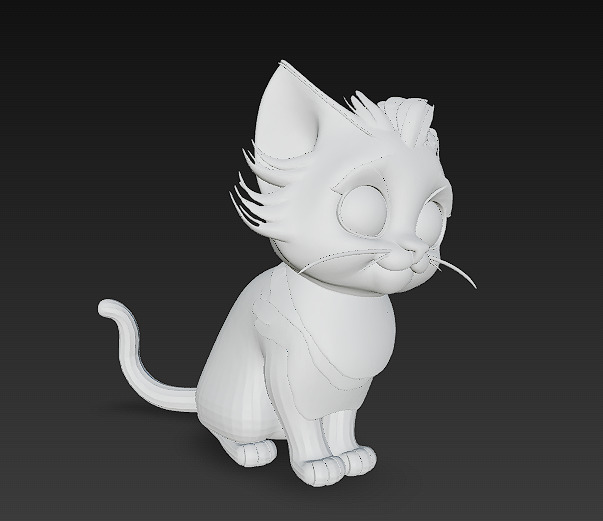 Optimized Low-Poly Kitten 3D Model UE5- Unity Real-Time Ready Low-poly 3D model_13