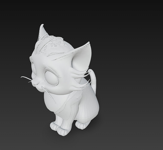 Optimized Low-Poly Kitten 3D Model UE5- Unity Real-Time Ready Low-poly 3D model_8