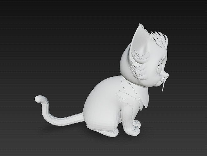 Optimized Low-Poly Kitten 3D Model UE5- Unity Real-Time Ready Low-poly 3D model_12