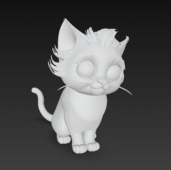 Optimized Low-Poly Kitten 3D Model UE5- Unity Real-Time Ready Low-poly 3D model_7