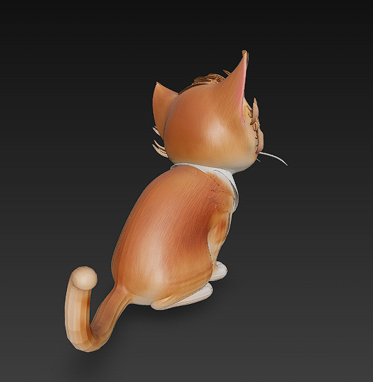 Optimized Low-Poly Kitten 3D Model UE5- Unity Real-Time Ready Low-poly 3D model_5