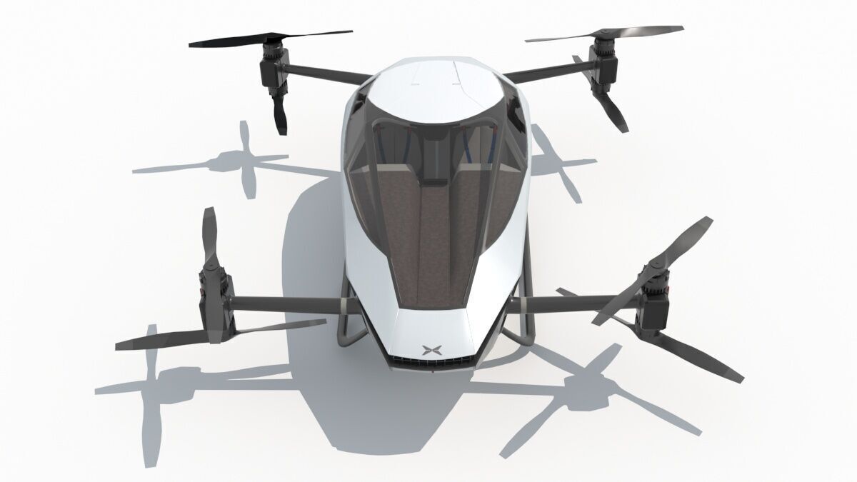 Evtol Flying Car Xpeng Traveler X2 3D model_7