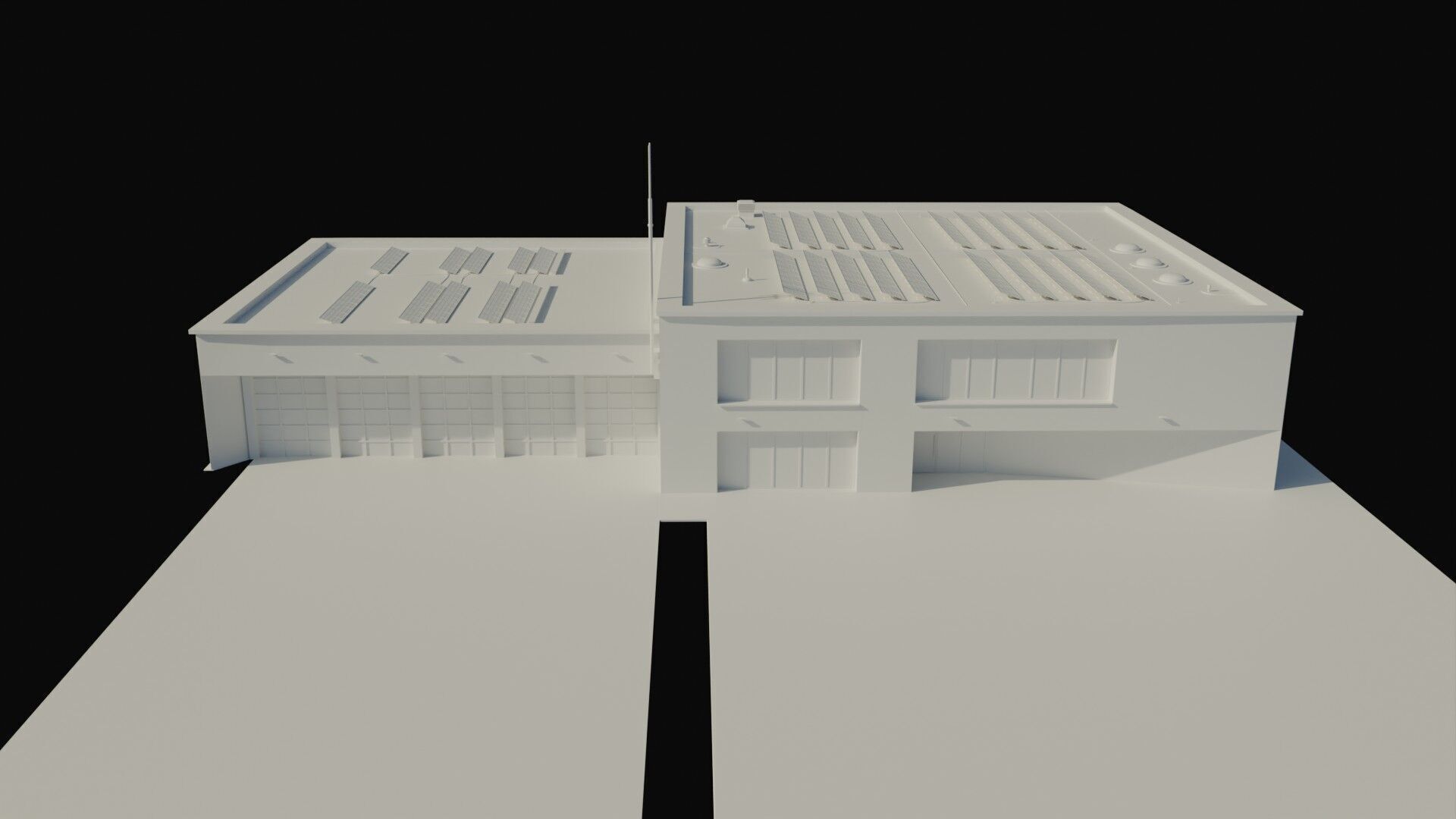 Industrial Two-Story Building Low Poly PBR Game Ready Asset Low-poly 3D model_18
