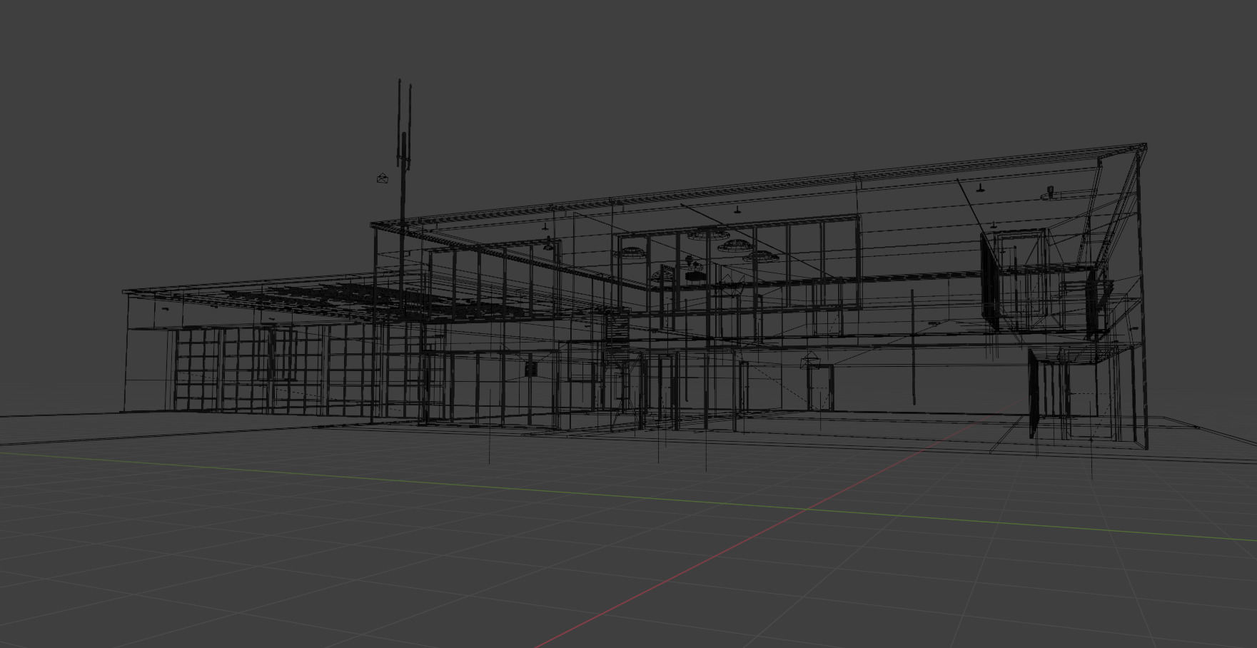 Industrial Two-Story Building Low Poly PBR Game Ready Asset Low-poly 3D model_16