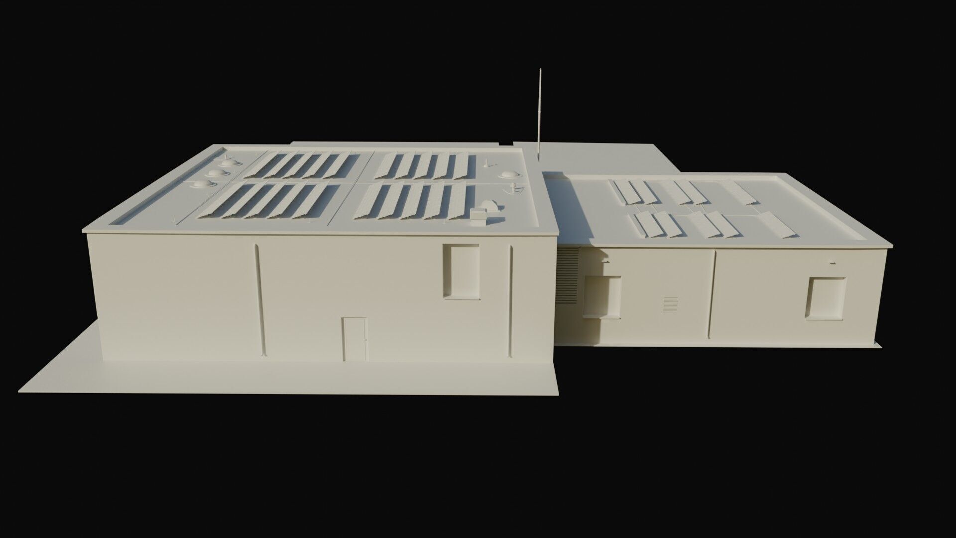 Industrial Two-Story Building Low Poly PBR Game Ready Asset Low-poly 3D model_22