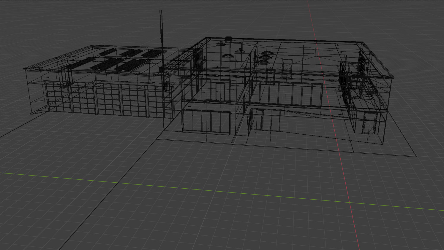 Industrial Two-Story Building Low Poly PBR Game Ready Asset Low-poly 3D model_13