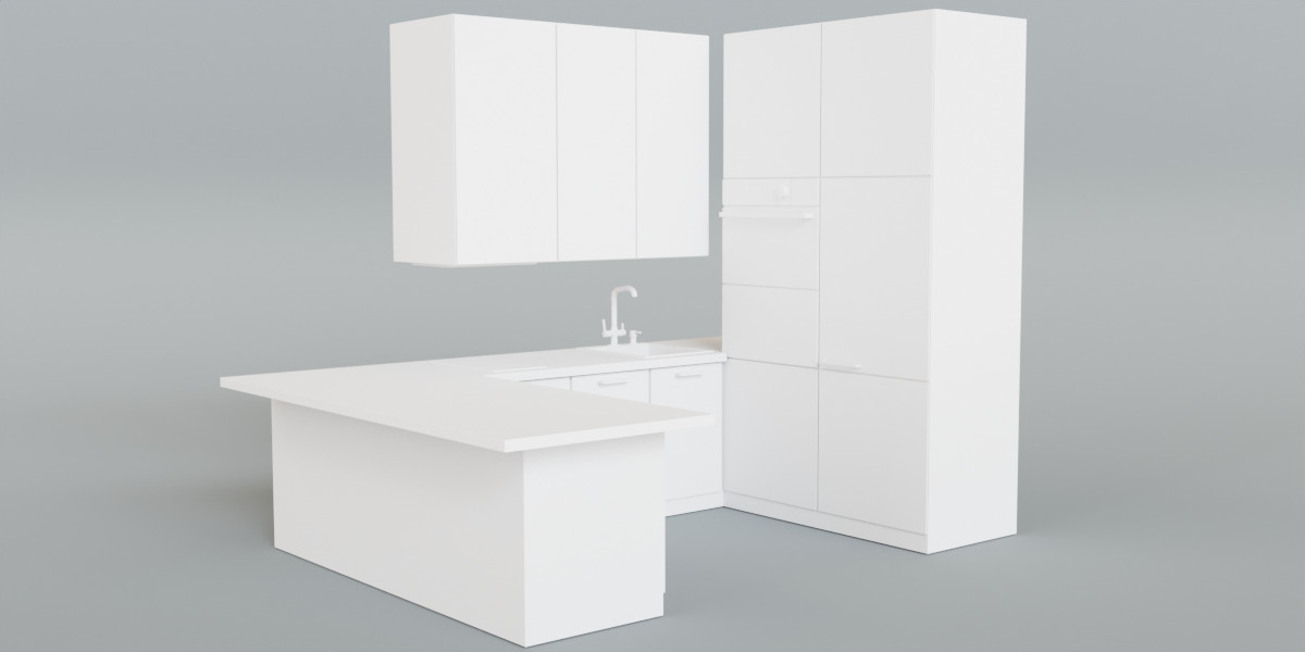 Modern Scandinavian Kitchen Set 3D Model 3D model_9