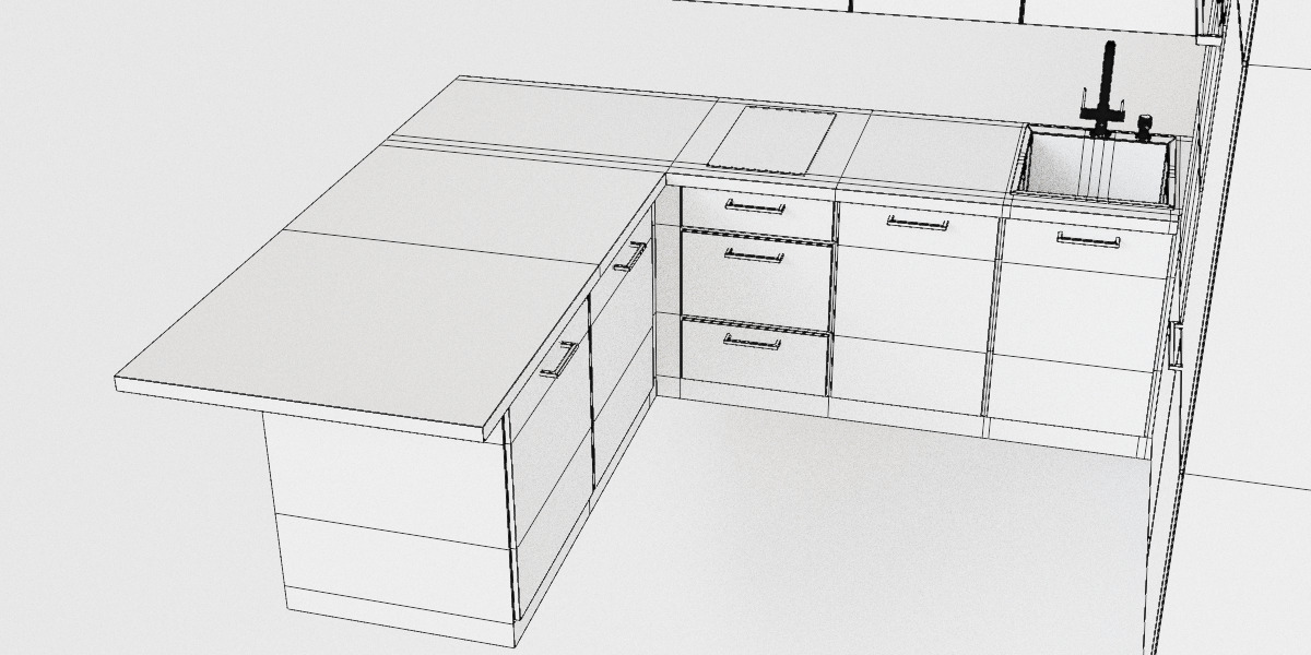 Modern Scandinavian Kitchen Set 3D Model 3D model_15