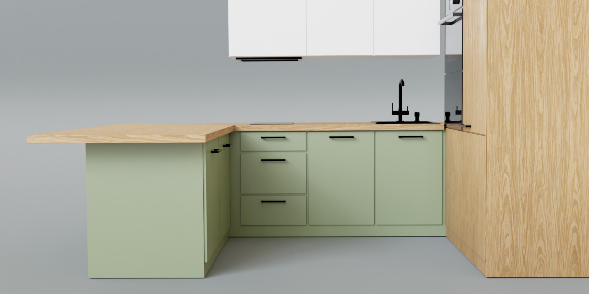 Modern Scandinavian Kitchen Set 3D Model 3D model_4