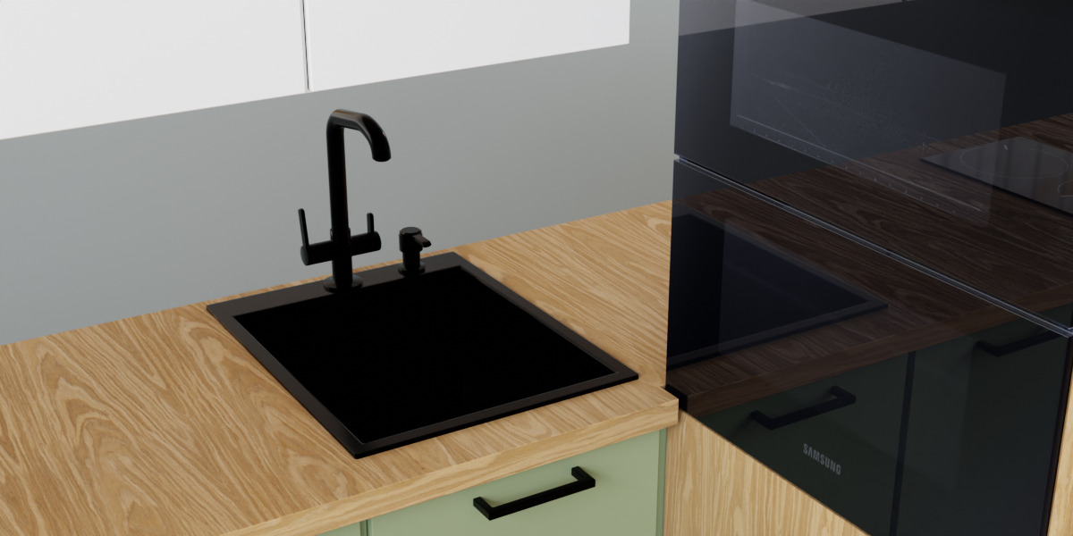 Modern Scandinavian Kitchen Set 3D Model 3D model_7