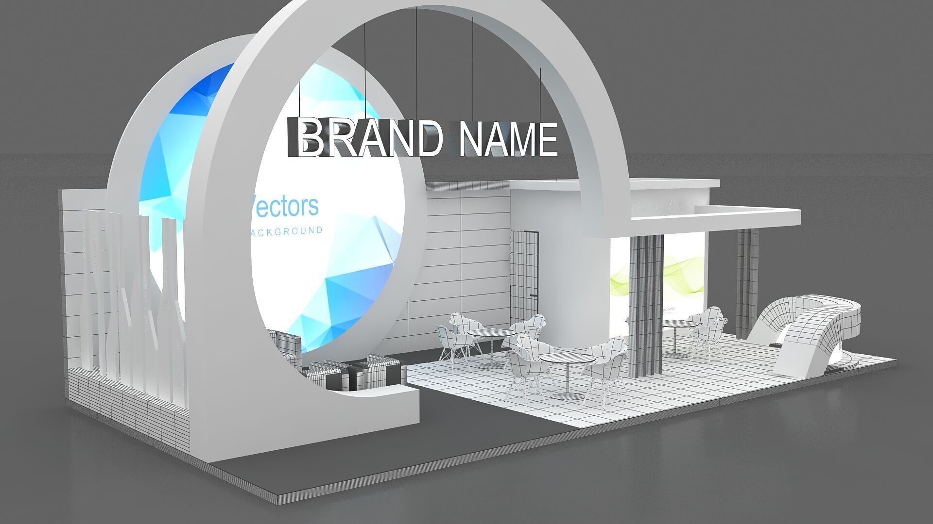 3d booth 3D model_6