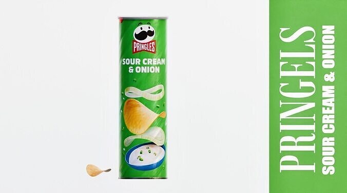 Pringels sour cream and onion Low-poly 3D model 2