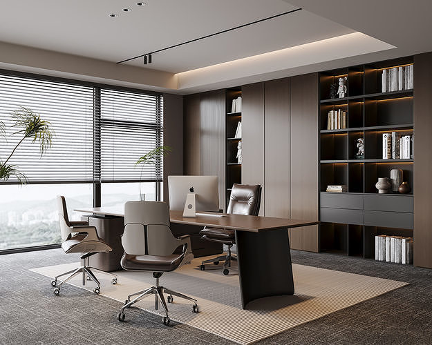 Modern Executive Office Interior 49 3D model