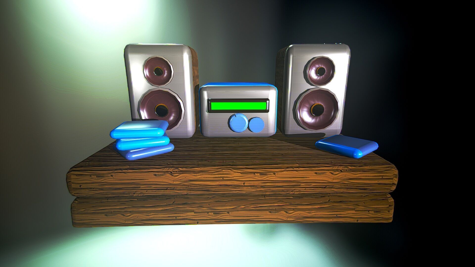stylized low poly speaker and radio 3D MODEL  unity unreal ready Low-poly 3D model_2