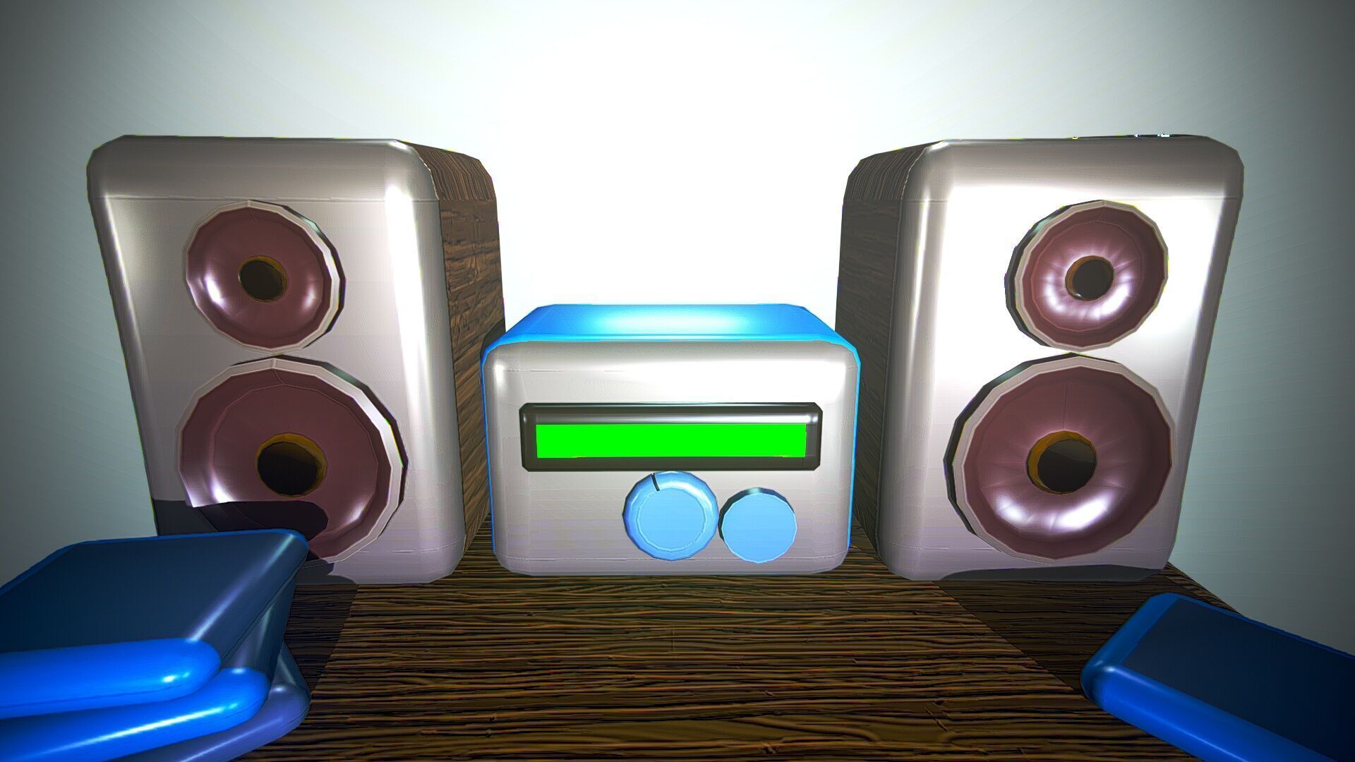stylized low poly speaker and radio 3D MODEL  unity unreal ready Low-poly 3D model_4