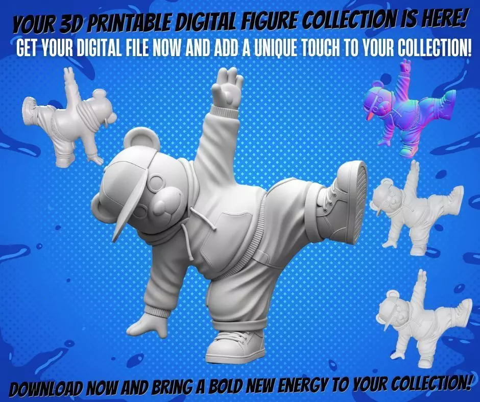 Breakdance Bear 3D print model