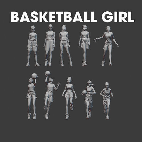 Basketball Girl Female 3D print model