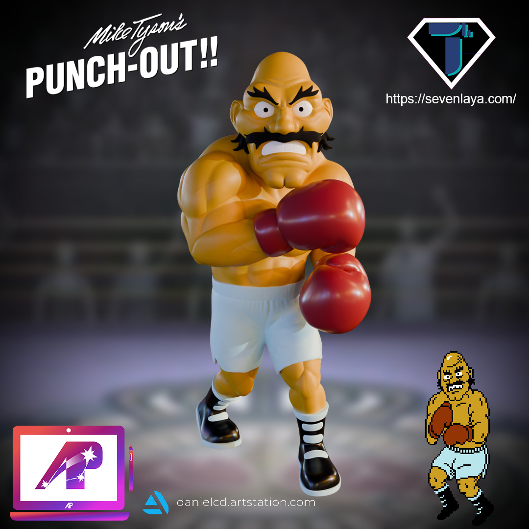 Bald Bull and Mr Sandman Punch Out 3D print model_1