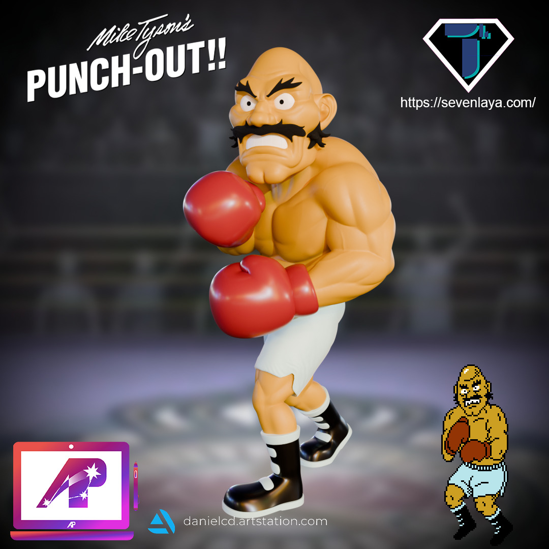 Bald Bull and Mr Sandman Punch Out 3D print model_2