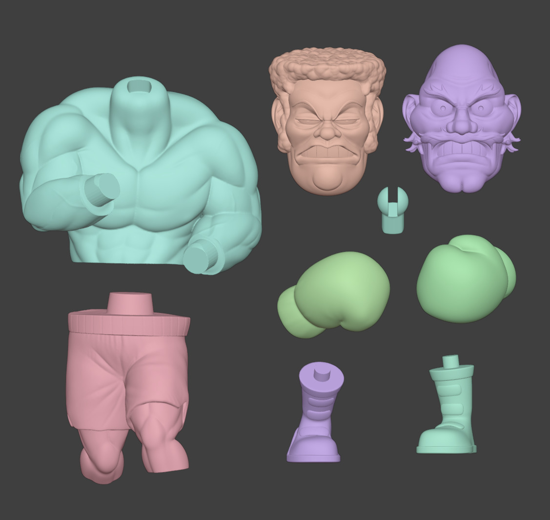 Bald Bull and Mr Sandman Punch Out 3D print model_4