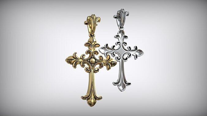 Victorian Gothic Classic Maltese Cross Pendant 3D print model