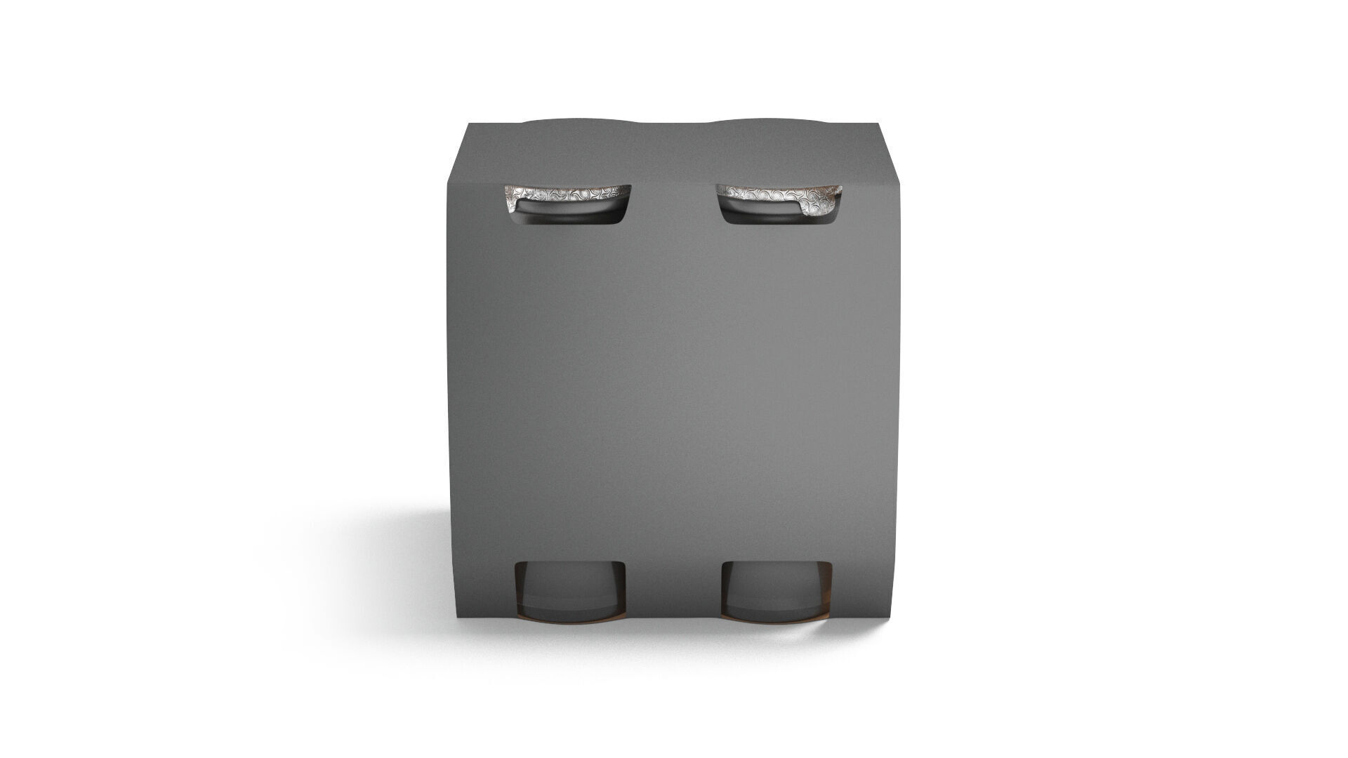 Black Plastic Yogurt Bottle 4 Pack - yoghurt milk  packaging 3D model_4