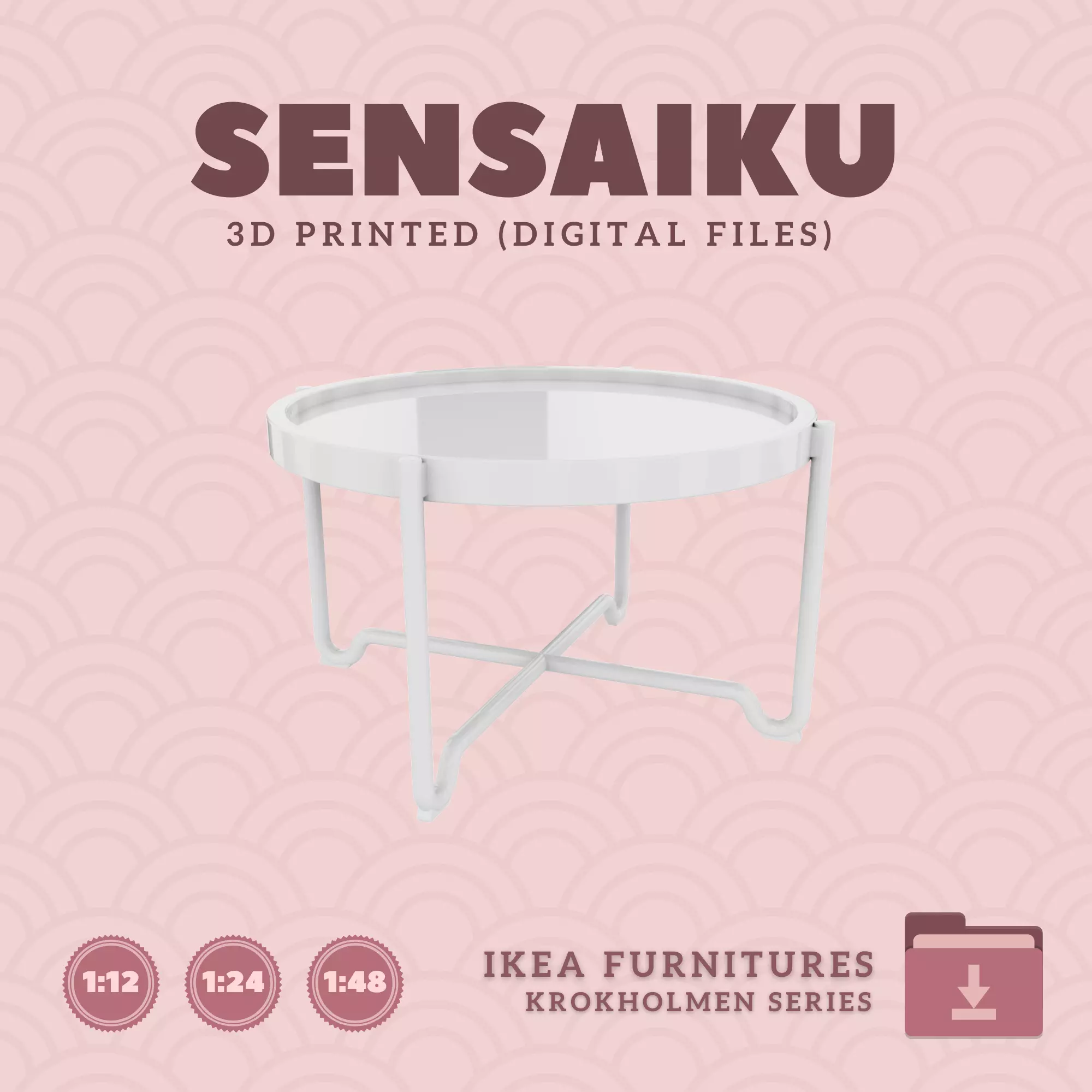 33 KROKHOLMEN Coffee Table for Mini Dollhouse - IKEA - 3D Print 3D print model