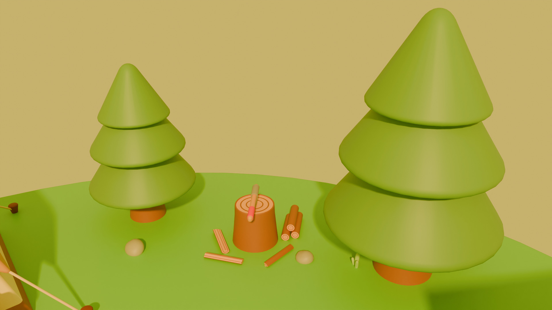 Low Poly Stylized Cartoon Camping Pack Low-poly 3D model_4