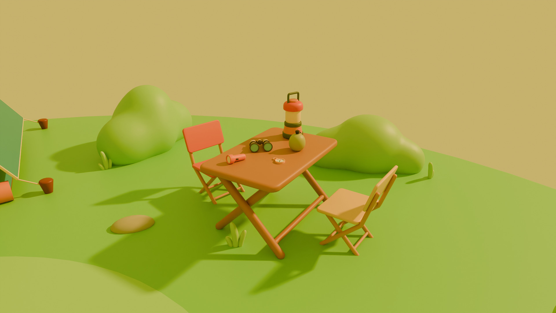 Low Poly Stylized Cartoon Camping Pack Low-poly 3D model_5