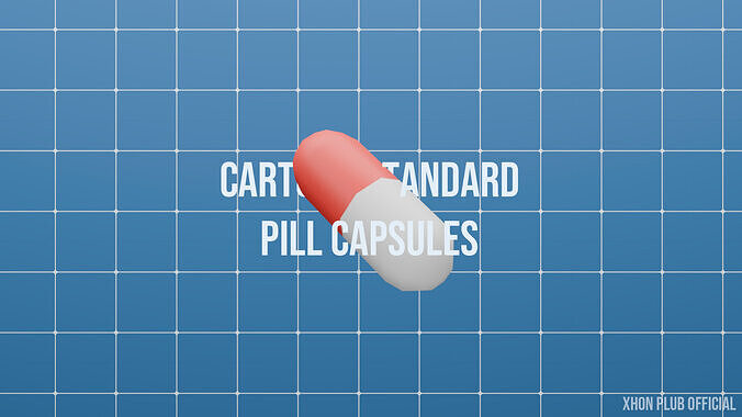 Cartoon Pill Capsules Very low poly Low-poly 3D model