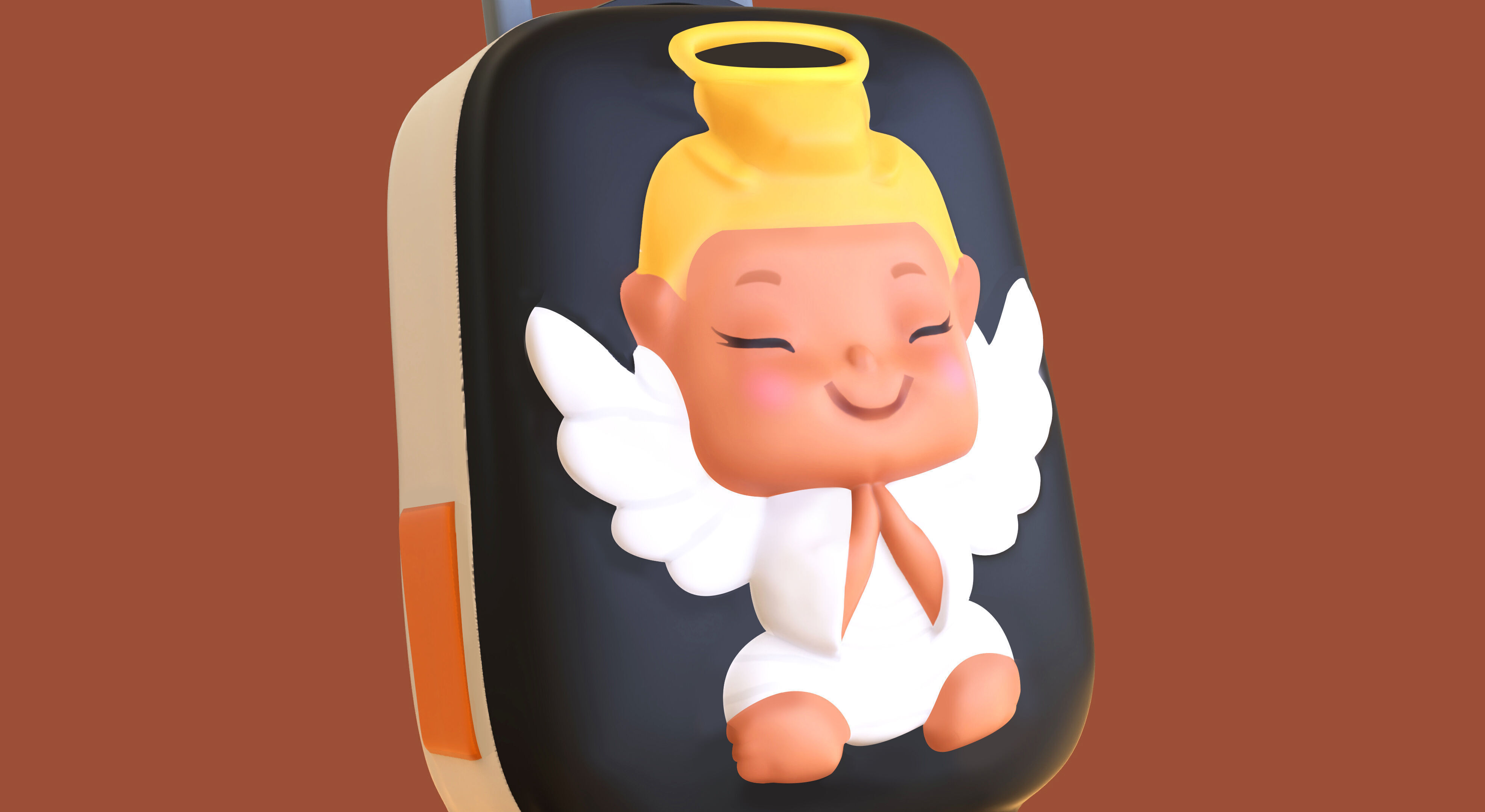 Low Poly - Suitcase Angel  Low-poly 3D model_5