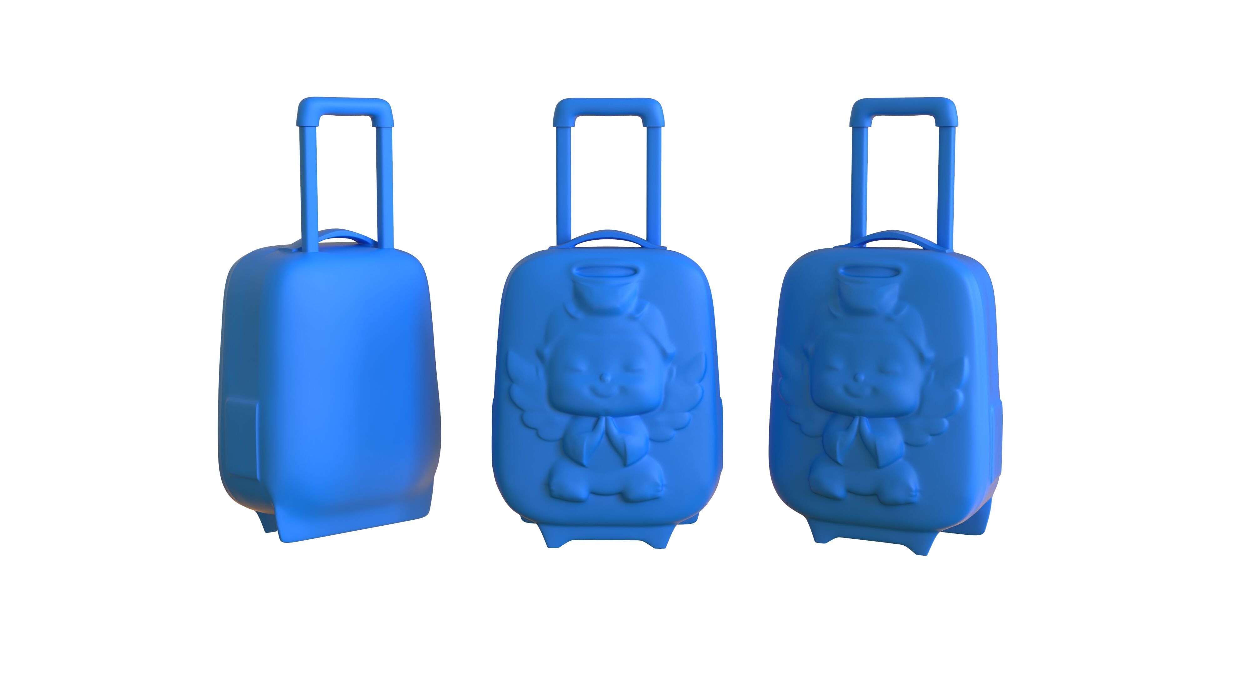 Low Poly - Suitcase Angel  Low-poly 3D model_6