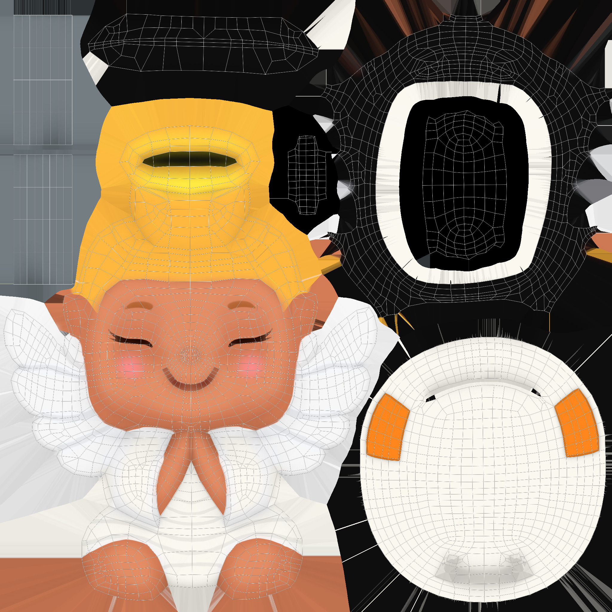 Low Poly - Suitcase Angel  Low-poly 3D model_9