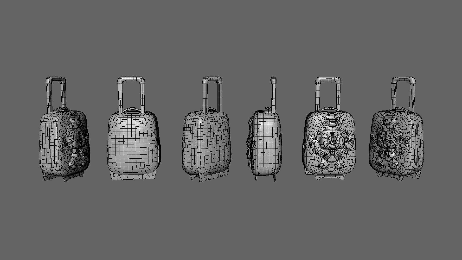 Low Poly - Suitcase Angel  Low-poly 3D model_7