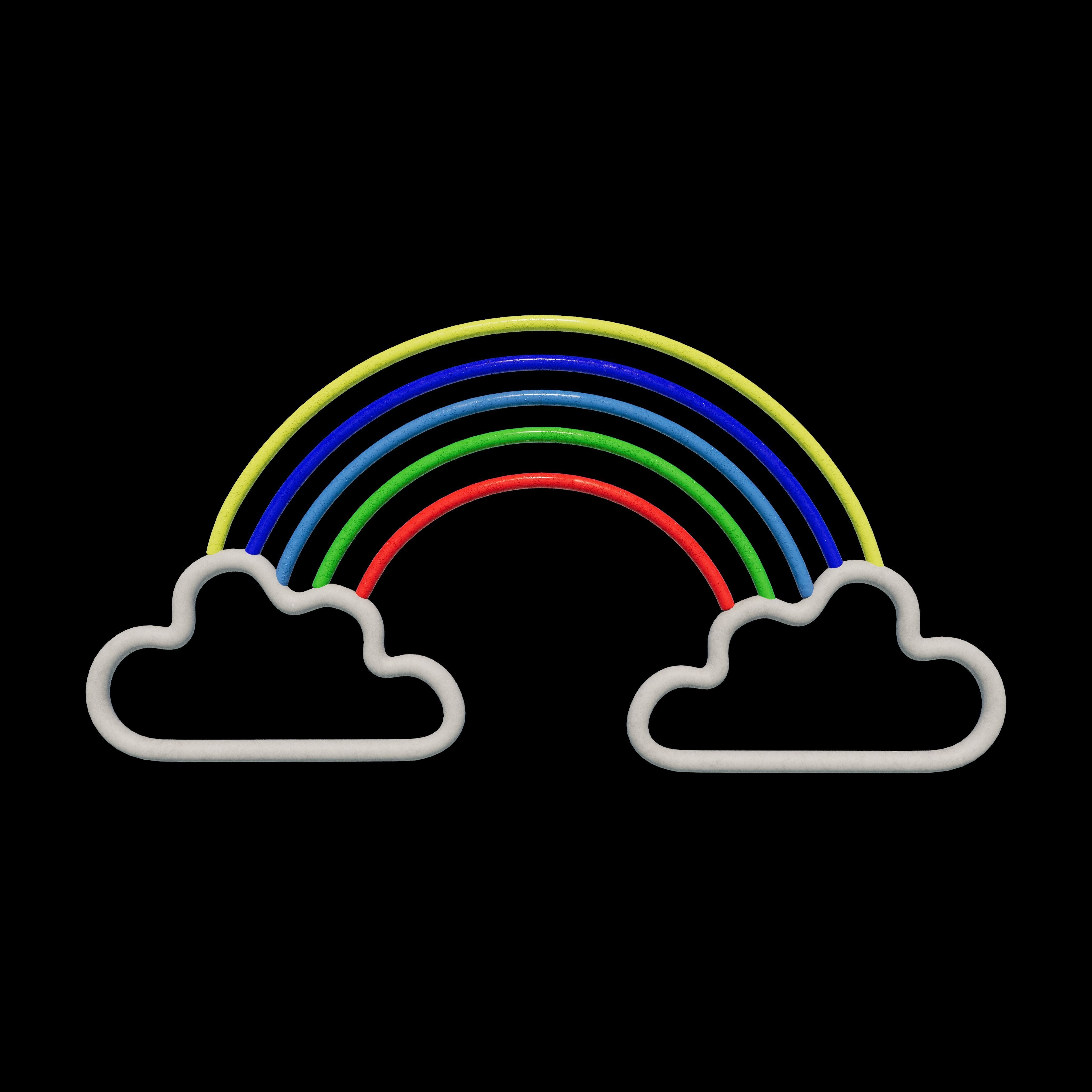 Rainbow Neon Light 3D model_9