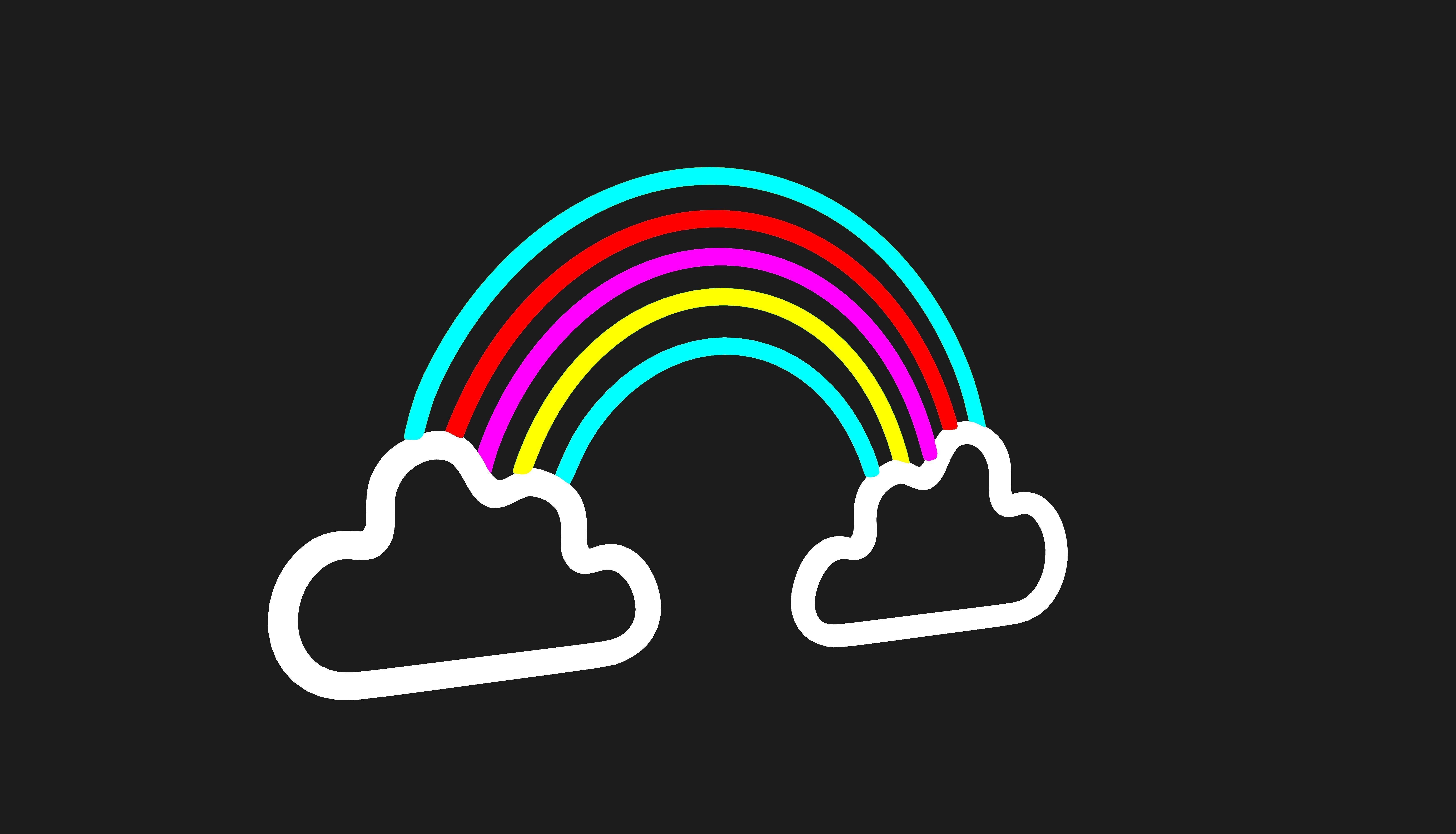 Rainbow Neon Light 3D model_3