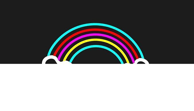 Rainbow Neon Light 3D model