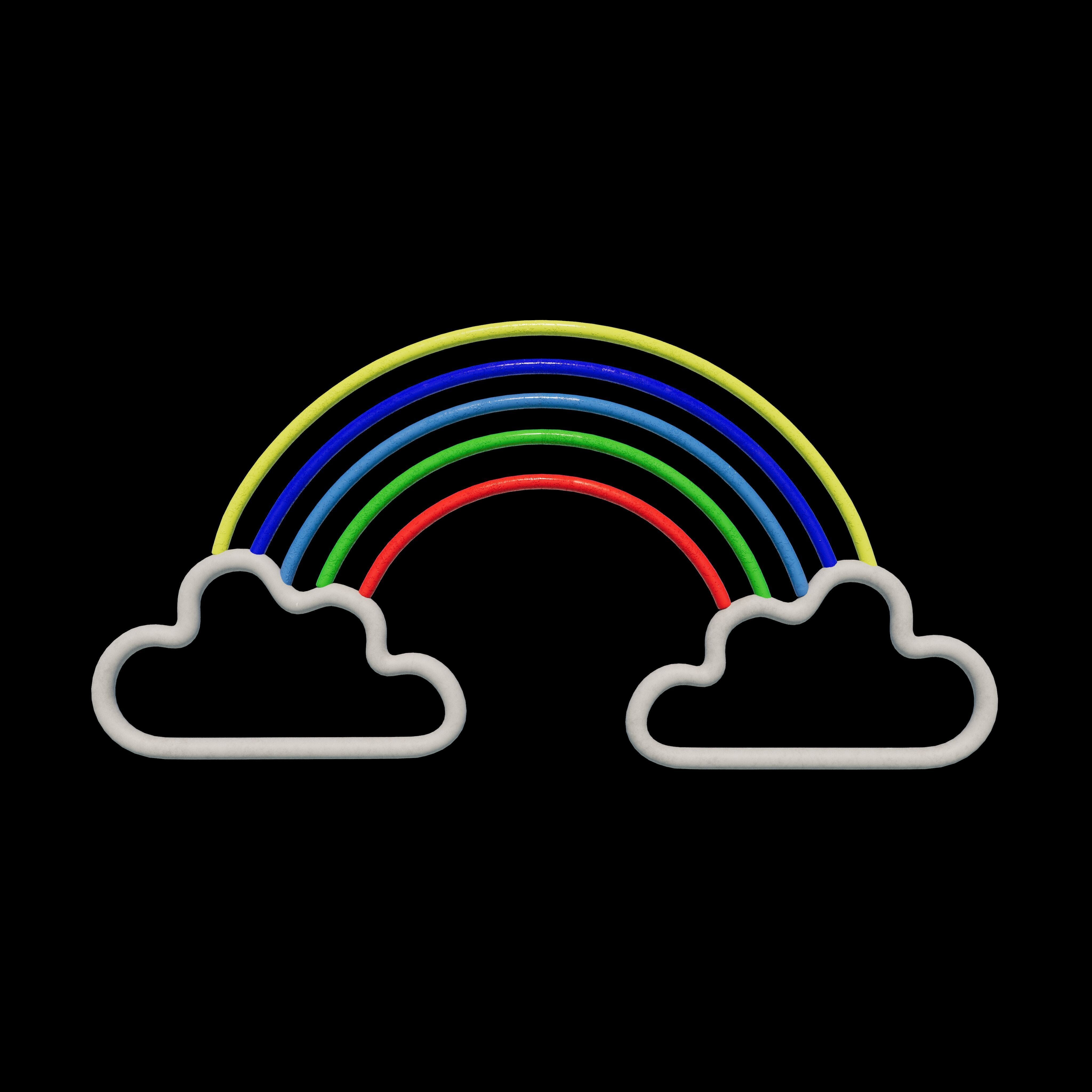 Rainbow Neon Light 3D model_7