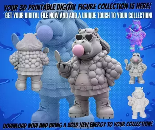 Streetwear Hippo 3D print model