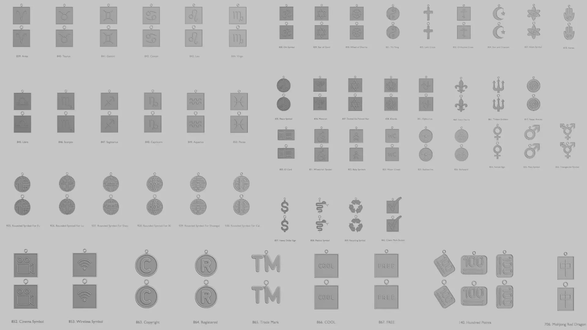 Symbols Pack Signs Identity Spirituality 3D print model_0