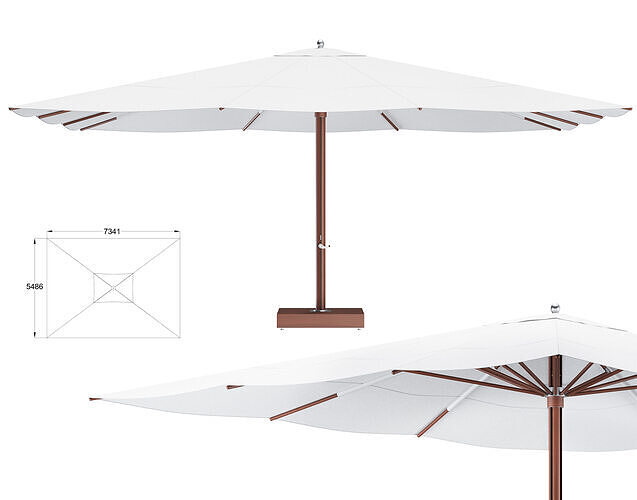 Ocean Master Classic Rectangle Parasol 3D model