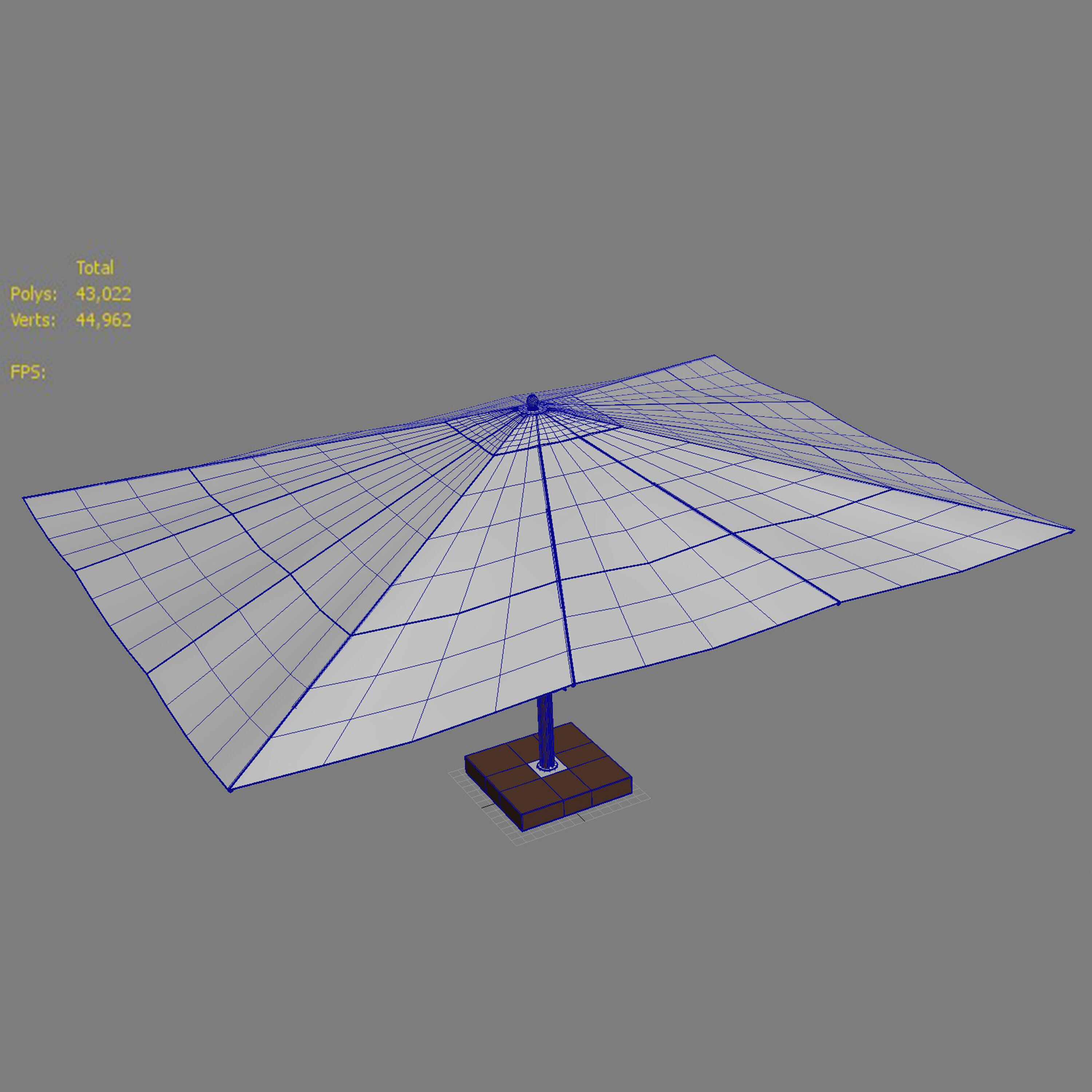 Ocean Master Classic Rectangle Parasol 3D model_8