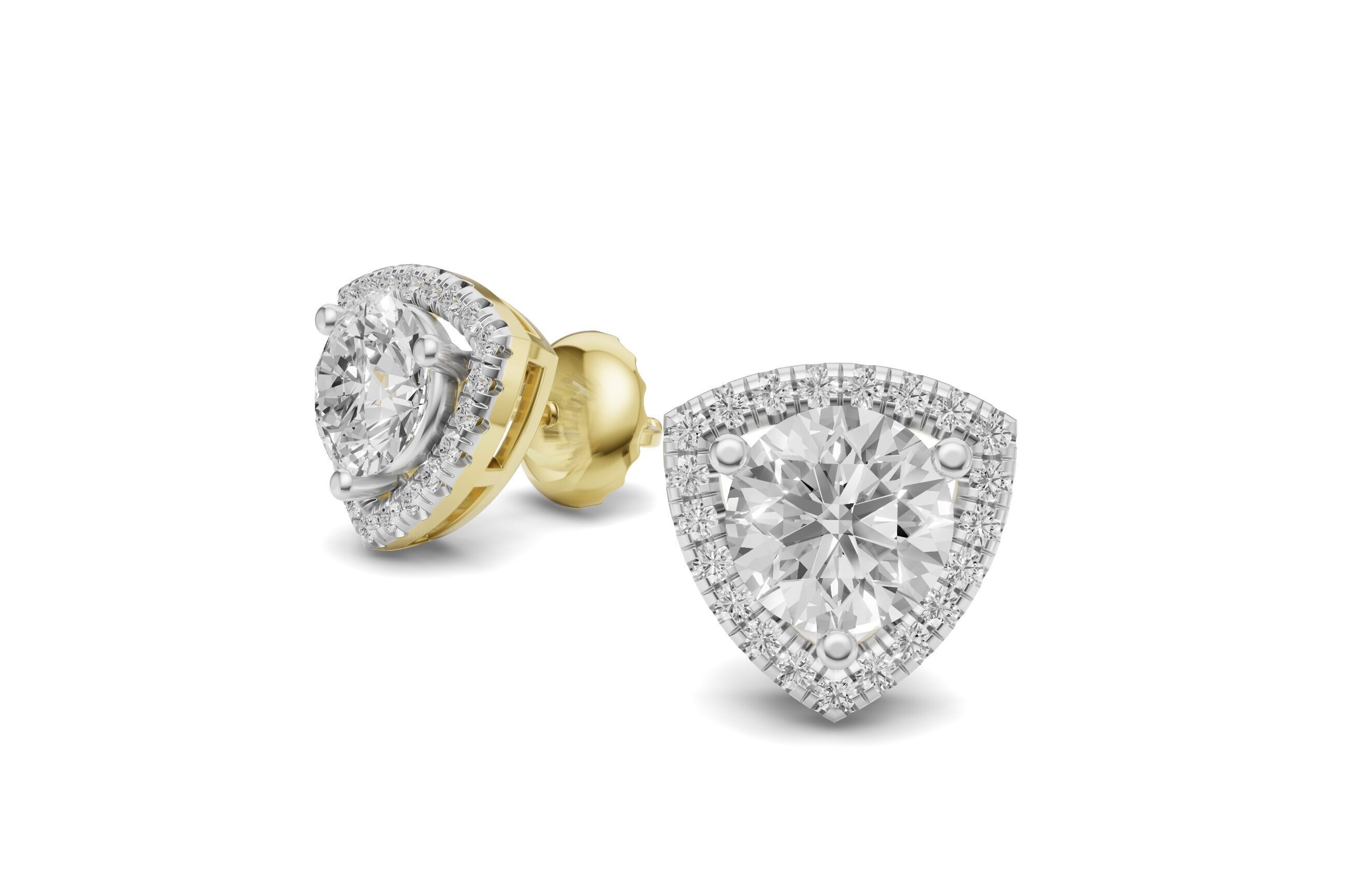 Women Diamond Stud with Pointer Diamond 3D print model_2