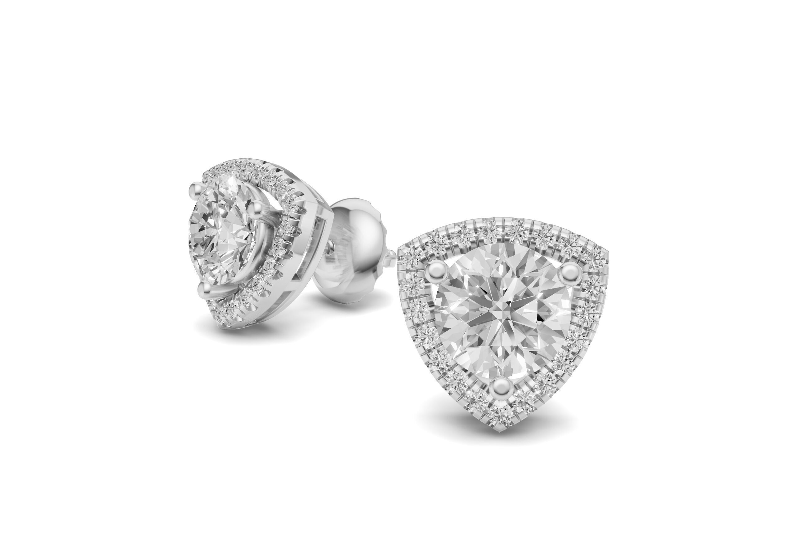 Women Diamond Stud with Pointer Diamond 3D print model_3